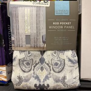 Urban Habitat Nicholas Sheer Rod Pocket Window Panel Semi Sheer 50x63in